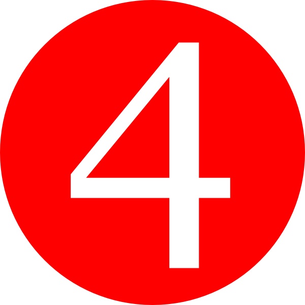 Red, Rounded,With Number 3