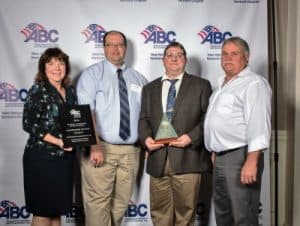 Laconia Central Fire Station Project Team (from l-r) Carol Card (NBC Project Manager Assistant), Jonathan Smith (Warrenstreet Architects), Bruce Blazon (NBC Project Manager), Mike Regan (NBC Project Superintendent)
