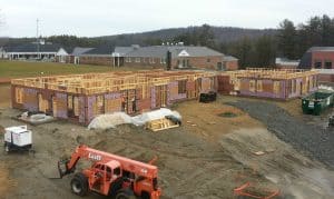 Cardigan Mountain School New Dormitory Aerial View of 1st Floor Building Shell Nearly Complete