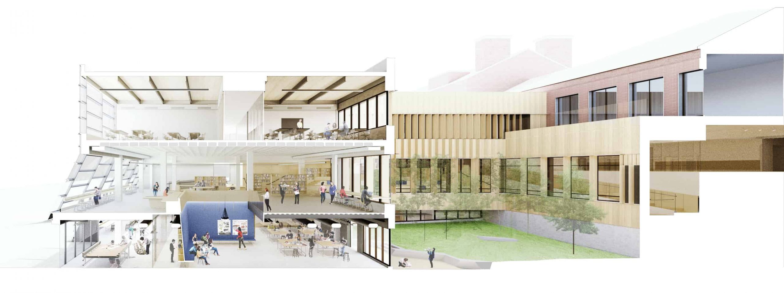 Acentech_Beaver Country Day School_Section light_Rendering credit NADAAA