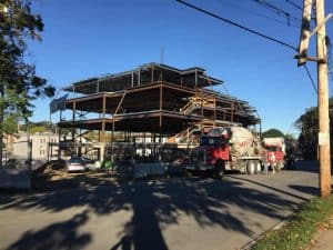 Steel frame underway at Brighttivew Senior Living in Wakefield, MA