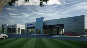 Rendering of Toyota and Ford Dealership in Greenfield, MA