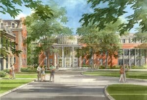 Harvard Business School's Ruth Mulan Chu Chao Center. Rendering by Goody Clancy