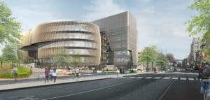 Northeastern U's ISEC Exterior image/Courtesy of Payette