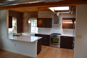 Integrated Builders - Emerson Lofts Interior Kitchen with windows - 2013-10-16